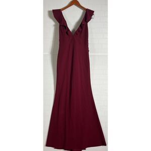 Lulus Womens Perfect Opportunity Burgundy Maxi Dress Size XL